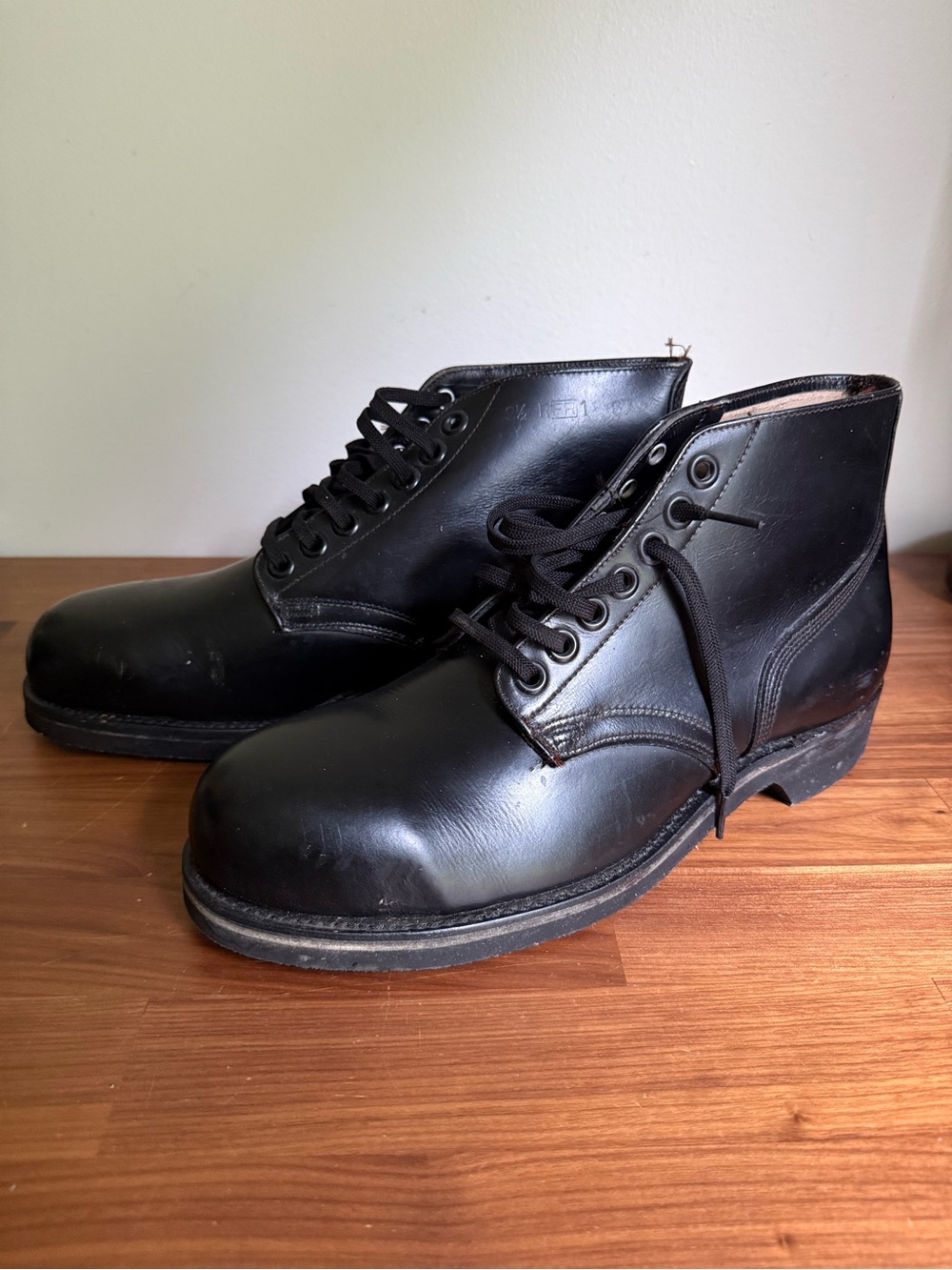 Vintage 1967 US Navy Chukka Flight Deck Boots Steel Toe Boondockers USN Size 9.5